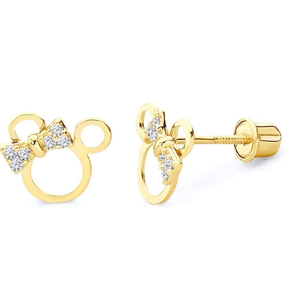 14k Solid gold Mouse earrings | Mouse stud earrings | made in Los Angeles | - Picture 2 of 5